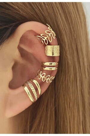 مجموعة أذن الخضروات من 5 قطع من الذهب للمرأة - Monalisatoka