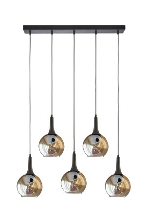 مـنـز-فـريد أزياء عصرية من طراز الزينة اللون الأسود عسل زجاج زجاجي طراز الزجاج فوق طاولة الطعام - غرفة المعيشة 5 قطع شمعة - Fer Avize