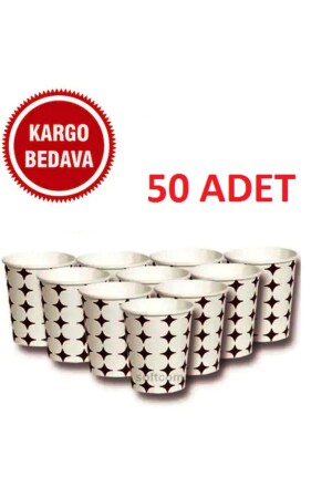 5 Gözlü Köpük Tabak Kaşık Çatal Karton Bardak Lüx Düğün Set 50 Adet 00264 - 5