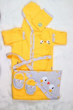 5 Jahre alt Unisex Baby Yellow Chick Bademantel-Handtuch-Set 15429-Gelb - 3