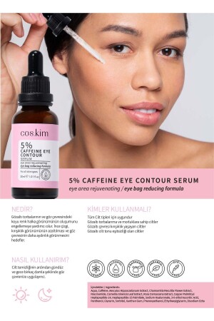 %5 Kafeinli Morluk Giderici Ve Aydınlatıcı Göz Çevresi Serumu 5% Caffeine Eye Contour Serum 30 Ml - 6