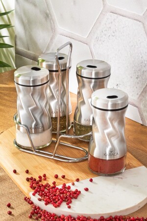 (منيز توتوري) (إينوكس) 5 قطع مربع زجاجية (ميس) - Karaca