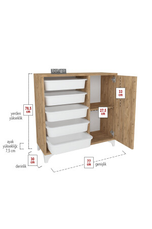 5 Körbe Schrank Mehrzweckschrank Spielzeugschrank Kayra Çam Bfg-Oyun-Dlp-5 - 5