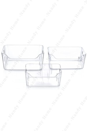 5 Lt Clear Buzdolabı & Dolap Içi Düzenleyici Organizer 3 Adet 27x19x11-5 Cm - 7