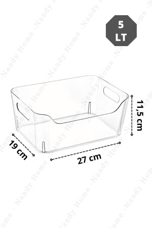 5 Lt Clear Buzdolabı & Dolap Içi Düzenleyici Organizer 3 Adet 27x19x11-5 Cm - 8