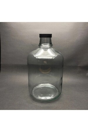 5 Lt Glasballon, Wasser- und Ölflasche, Glasflasche mit schwarzem Deckel, Glaskrug 2313osakda - 2