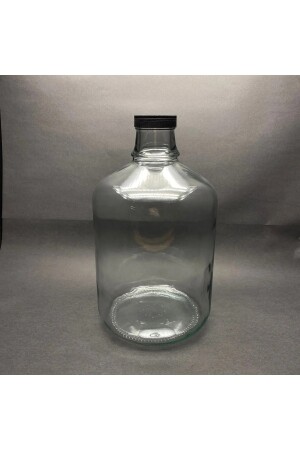 5 Lt Glasballon, Wasser- und Ölflasche, Glasflasche mit schwarzem Deckel, Glaskrug 2313osakda - 3