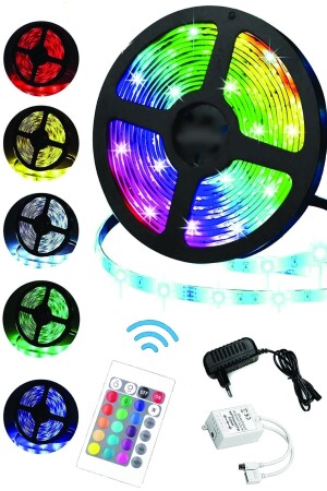 5 m ferngesteuerter Suchscheinwerfer RGB-LED-Streifenlampe Innen- und Außenbeleuchtung mit Silikonkleber thermisch7458555 - 9