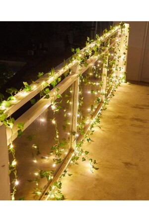 5 Metre Günışığı Ledli 2 Dal Yeşil Yapay Sarmaşık Dekoratif Süsleme Hobi - Konelsa