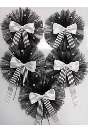 مجموعة من 5 أزياء حزمة العريس مع ربطة قوس و لؤلؤ سوداء Mnhb7967 - Minihobiyum