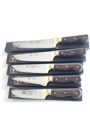 مجموعة من 5 سكاكين ذبائح من فولاذ MNZ-Cumhur مصنوعة يدويا (ضمانية) CUMHUR-SET5 - Sürmene Cumhur Çelik
