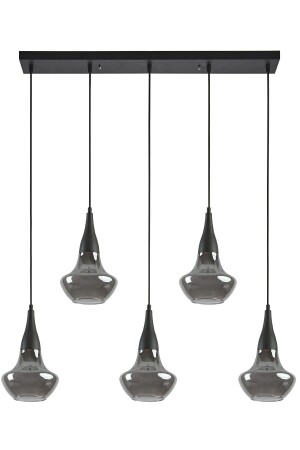 م.ن.ز-فورة تصميم خاص مصممة ديكوراتية حديثة كافي مطبخ غرفة المعيشة اللون الأسود زجاج المدخن 5 صفات مصباح العريض - Modavize