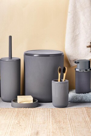 مجموعة حمام فخمة من طراز MNZ-5 - مجموعة حمام فخمة - أزياء مستديرة عملية غطاء غبار محفظة فرشاة الأسنان صابون فرش - Tugomer