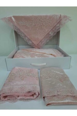 5 Parça Pudra Seccade Seti Bohça Çeyiz Nişan Gelin Seccade Takımı - Lamazihome