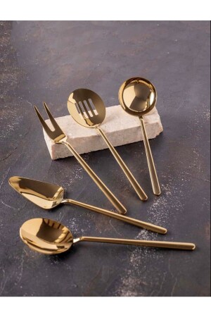 5 Parça Sos Kepçe Servis Takımı Gold - Onedekor