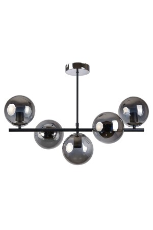 م.ن.ز-روما تصميم عصري غرفة المعيشة غرفة الطعام المطبخ اللون الأسود زجاج المدخن مصباح 5 صفات R326163 - Modavize