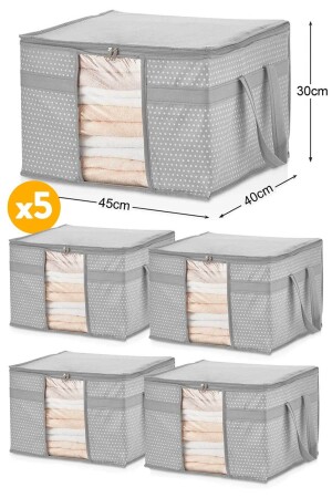 5 Stück – Fensterpullover, Kleidungsreste, 45 x 40 x 30 cm – grau gefleckt - 2