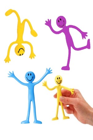 5 Stück flexibles, bewegliches, elastisches Emoji-Spielzeug mit Armen und Beinen HYD-9013573-6324 - 2