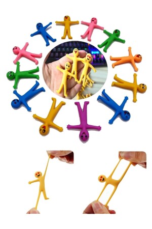 5 Stück flexibles, bewegliches, elastisches Emoji-Spielzeug mit Armen und Beinen HYD-9013573-6324 - 3