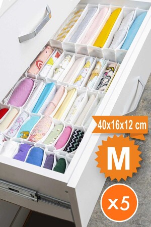 5 Stück Schubladen-Akkordeon-Organizer – 16 x 43 x 14 cm * 5 Stück - 1