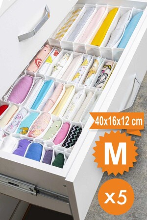 5 Stück Schubladen-Akkordeon-Organizer – 16 x 43 x 14 cm * 5 Stück - 3