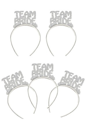 5 Stück silberne Team Bride Silvery Eva Crown Grau Silber Farbe Bachelorette Party Bride To Be Party Brautjungfernkrone - 3