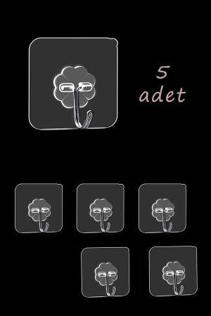 5 Stück stark klebender, transparenter Wandhalter, wasserabweisender Badezimmer- und Küchen-Organizer, praktischer Kleiderbügel - 1
