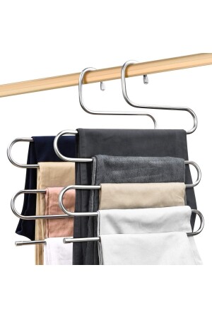 5-stufiger Kleiderständer aus Metall für Hosen, Kleiderbügel für Blusen, Kleider, Schals und Kopftücher - 6