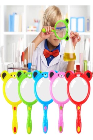 كرة لعبة 5 قطع بلاستيكي دب Teddy Bear زجاج التكبير بطاقة تقرير هدية هدية رياضى - Hyd