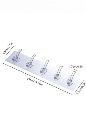 5-teiliger, transparenter, superklebender Kleiderbügel für Badezimmer und Küche - 5