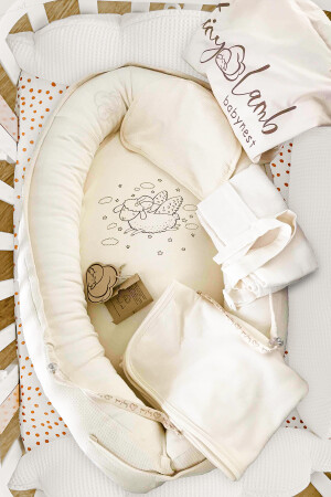 5-teiliges Cocoon-Unisex-Set, ultraweiches cremefarbenes Babynest TL-CBS-4P - 5