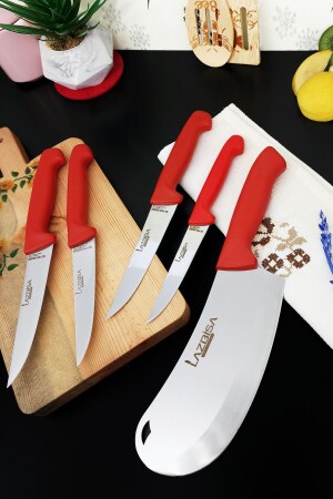 5-teiliges silbernes Küchenmesser-Set für den täglichen Gebrauch, Salat, Pizza, Gebäck, Fleisch, Brot, Gemüsemesser lazbisa1-20 - 1