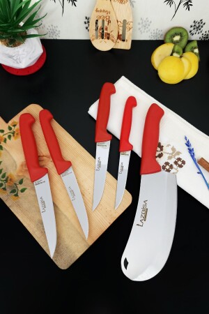 5-teiliges silbernes Küchenmesser-Set für den täglichen Gebrauch, Salat, Pizza, Gebäck, Fleisch, Brot, Gemüsemesser lazbisa1-20 - 4