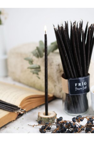 منز - حفل النية طقوسية شمعة شمع النحل 50 قطعة رقيقة رقيقة 20 سم ارتفاع 4-5 مم قطر BLM326 - FRİG LAVANTA TASARIM HEDİYELİK