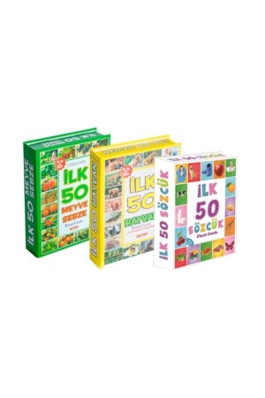 بطاقة فلاش تعليمية من قبل 50 كلمة + 50 حيوانات + 50 خضروات و فواكه SETDIY-001 - Diytoy