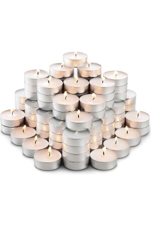 50 Adet 6 Gram Tealight Mum 1. Kalite Tealight Beyaz - 2