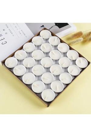 50 Adet 6 Gram Tealight Mum 1. Kalite Tealight Beyaz - 4