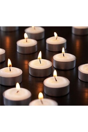 50 Adet 6 Gram Tealight Mum 1. Kalite Tealight Beyaz - 5