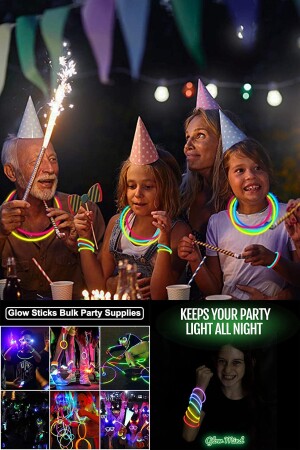 50 Adet Glow Stick Fosforlu Çubuk Bileklik - 4