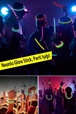 50 Adet Glow Stick Fosforlu Çubuk Bileklik - 5