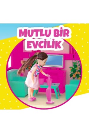 50 Cm Oyuncak Ev Seti 3 Katlı Lola'nın Düşler Evi Evcilik Oyunu Bebekli Rüya Evi İyxkgx - 9