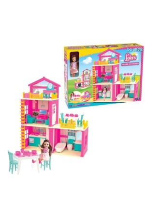 50 cm Puppenhaus-Set 3-stöckig Lolas Traumhaus Haushaltsspiel Traumhaus mit Puppe İyxkgx - 2