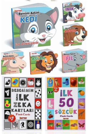 مجموعة تدريبية من 50 كلمة أول بطاقات ذكاء طفلي ومن أنا كتب تشكيل - Diytoy