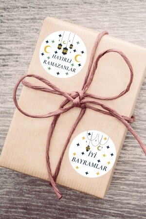 50 Happy Ramadan-Aufkleber, 50 Happy Holidays-Aufkleber – Ramadan-Verpackungsetikett – (insgesamt 100) - 1