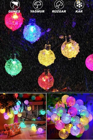 50 LEDs 7 Meter Kristall bunte solarbetriebene LED-Licht Solar Garten Balkon Baum Lampe Beleuchtung - 4