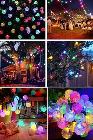 50 LEDs 7 Meter Kristall bunte solarbetriebene LED-Licht Solar Garten Balkon Baum Lampe Beleuchtung - 5