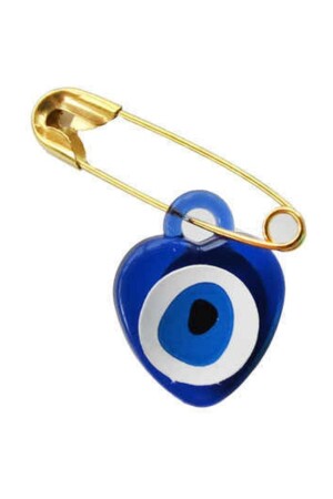 50 Stück Evil Eye Perlen Dunkelblau mit gelben Sicherheitsnadeln (1cm*1-5cm) - 3