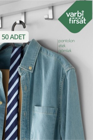 50 Stück Kleiderbügel für Kleider, Hosen, Hemden, VARASK05 - 5
