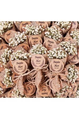 50 Stück natürlicher Cipso-Blumenstrauß, Hochzeitsgeschenke, Hochzeit, Verlobung, Henna, Versprechen, Geschenk, Magnet JDMF84255 - 4