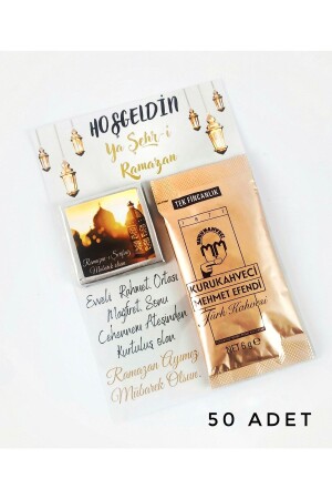 م.ن.ز-50 قطع رمضان - ليلة القوة هدية القهوة الشوكولاتة طاولة إفتار - هدية ميفليد - NEVA KONSEPT HEDİYELİK